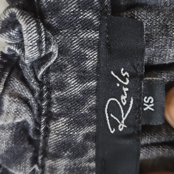 Rails denim button Down Long Sleeve shirt Black Washed Size XS - Picture 3 of 13